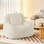 Pouf géant en fausse fourrure pour adultes, avec poignée, canapé de sol rembourré, siège de salon confortable pour la maison