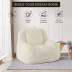 Pouf géant en fausse fourrure pour adultes, avec poignée, canapé de sol rembourré, siège de salon confortable pour la maison