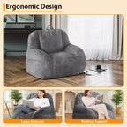 Pouf géant en fausse fourrure pour adultes, avec poignée, canapé de sol rembourré, siège de salon confortable pour la maison