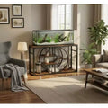 COZONY 55 O-Shaped Console Table with 5-Tier Storage, Industrial Narrow Entryway Sofa Table for Hallway Living Room Foyer