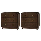 Ernest 27 Tall 3-Drawer End Tbale Set of 2 |Hulala Home-WALNUT