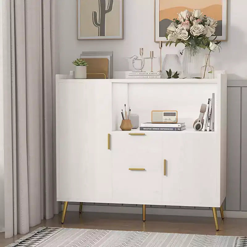 Lot de 2 buffets, buffet de rangement de 101,6 cm avec tiroirs, étagères et portes, meuble de bar à café moderne en bois