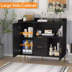 Lot de 2 buffets, buffet de rangement de 101,6 cm avec tiroirs, étagères et portes, meuble de bar à café moderne en bois
