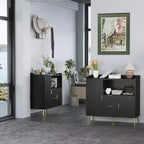 Lot de 2 buffets, buffet de rangement de 101,6 cm avec tiroirs, étagères et portes, meuble de bar à café moderne en bois