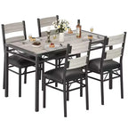 Ensemble de table à manger peu encombrant en MDF avec base en fer et chaises gigognes pour petite cuisine, appartement ou coin petit-déjeuner