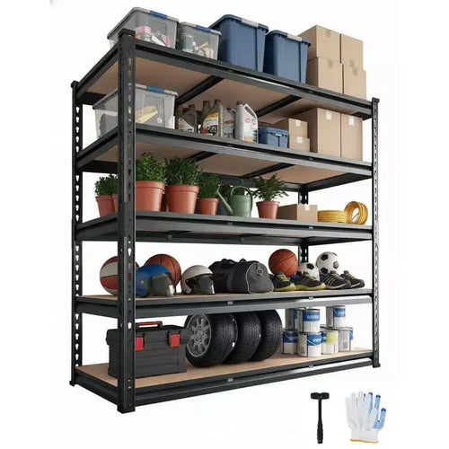 5-Tier Garage Shelving Units,Metal Heavy Duty Adjustable Storage Shelves,Loads 3000 LBS,Adjustable Garage Storage Shelving,Metal Storage