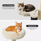 Meuble cache-litière pour chat en bois à plusieurs niveaux avec poteau à griffer et grotte pour chat, Meuble cache-litière pour chat avec poteau à griffer en sisal, Coin douillet