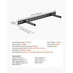Supports d'étagère flottants VEVOR 2 pièces, capacité de charge de 68 kg, 558,4x157,4x38,1 mm, dissimulés robustes, montage mural, noirs
