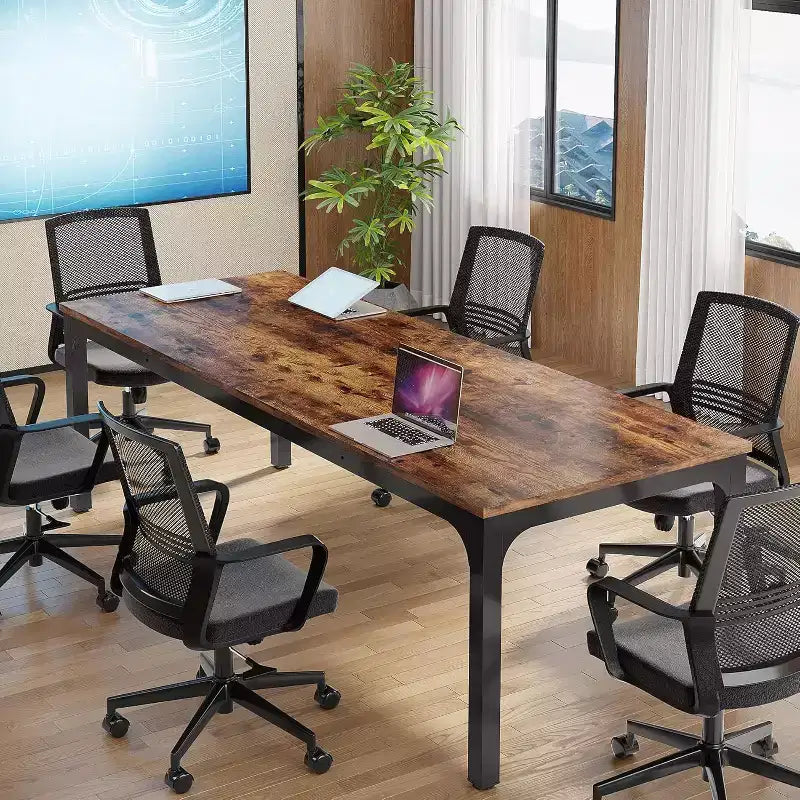 Lantine 6.5FT Conference Table, 78.7-Inch Rectangle Meeting Seminar Table, Large Business Tables for 6-8 People (Only Table)