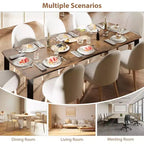Table à manger 78.7 Wave Edge - Plateau en MDF avec cadre en métal, pour 6 à 8 personnes, idéale pour la cuisine/salle à manger