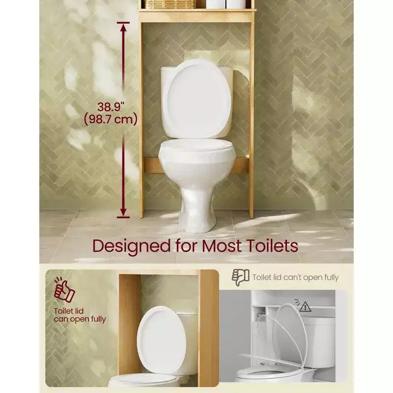 VASAGLE Collection MAXE - Meuble de rangement WC, organiseur de salle de bain moderne du milieu du siècle de 60 cm de large avec portes cannelées
