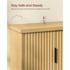 VASAGLE Collection MAXE - Meuble de rangement WC, organiseur de salle de bain moderne du milieu du siècle de 60 cm de large avec portes cannelées