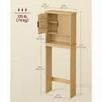 VASAGLE Collection MAXE - Meuble de rangement WC, organiseur de salle de bain moderne du milieu du siècle de 60 cm de large avec portes cannelées