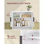 VASAGLE Collection MAXE - Meuble de rangement WC, organiseur de salle de bain moderne du milieu du siècle de 60 cm de large avec portes cannelées