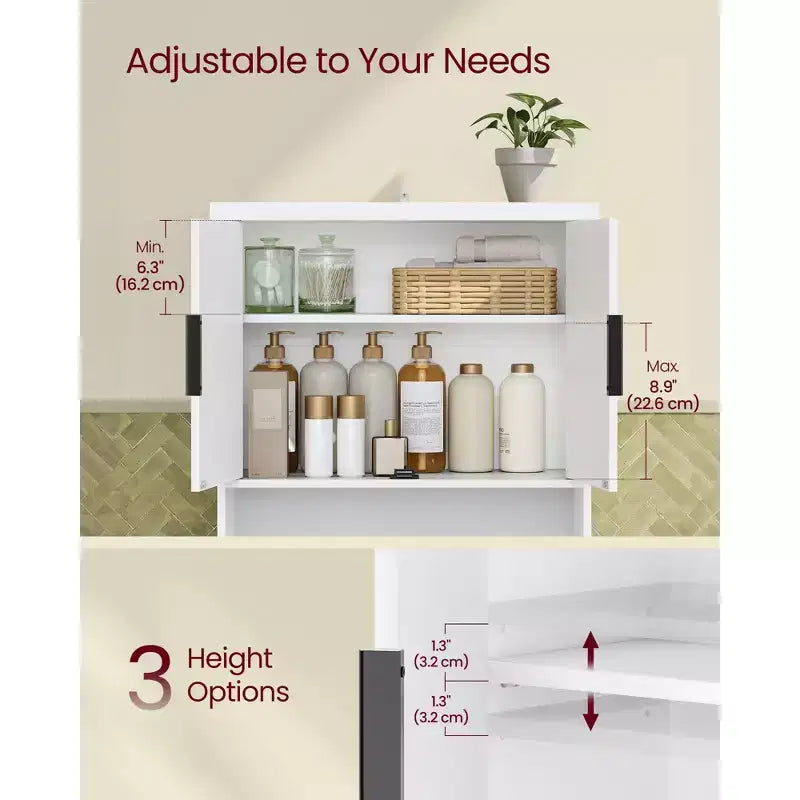 VASAGLE Collection MAXE - Meuble de rangement WC, organiseur de salle de bain moderne du milieu du siècle de 60 cm de large avec portes cannelées