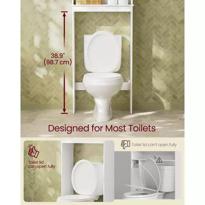 VASAGLE Collection MAXE - Meuble de rangement WC, organiseur de salle de bain moderne du milieu du siècle de 60 cm de large avec portes cannelées