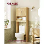 VASAGLE Collection MAXE - Meuble de rangement WC, organiseur de salle de bain moderne du milieu du siècle de 60 cm de large avec portes cannelées