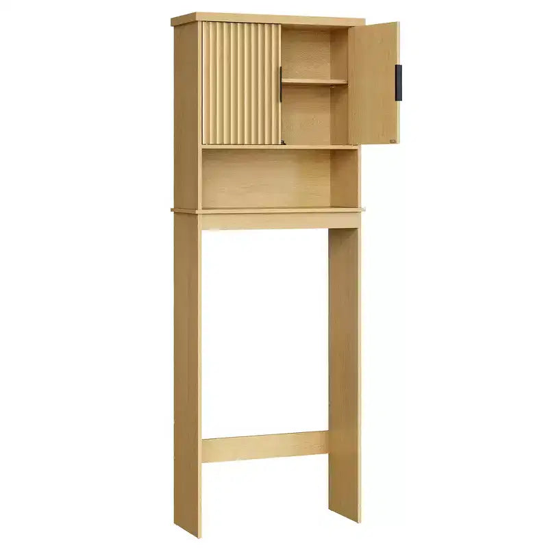 VASAGLE Collection MAXE - Meuble de rangement WC, organiseur de salle de bain moderne du milieu du siècle de 60 cm de large avec portes cannelées