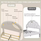 Lit enfant avec tête de lit capitonnée, design en forme d'arche, lit plateforme mignonne de princesse pour filles/garçons, support à lattes en bois