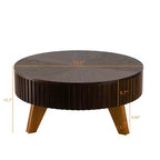 Table basse ronde ModernLuxe rétro avec rangement dissimulé, table d'appoint de salon en bois de style Mid-Century