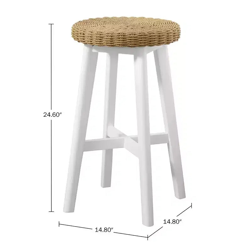Tabouret de bar rond Alaterre Furniture 24 po, blanc