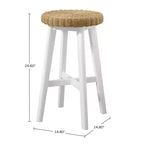Tabouret de bar rond Alaterre Furniture 24 po, blanc