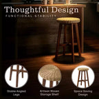 Tabouret de bar rond Alaterre Furniture 24 po, Châtaignier