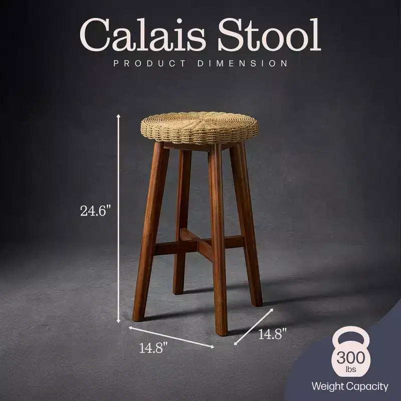 Tabouret de bar rond Alaterre Furniture 24 po, Châtaignier
