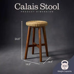 Tabouret de bar rond Alaterre Furniture 24 po, Châtaignier