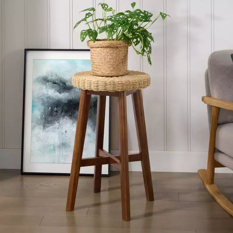 Tabouret de bar rond Alaterre Furniture 24 po, Châtaignier