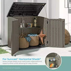 Suncast Lot de 3 étagères horizontales pour abri de jardin, gain de place, rangement mural extérieur, noir