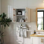 GDFStudio Joyce - Armoire murale moderne de 23,6 po avec 2 portes en verre