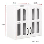 GDFStudio Joyce - Armoire murale moderne de 23,6 po avec 2 portes en verre