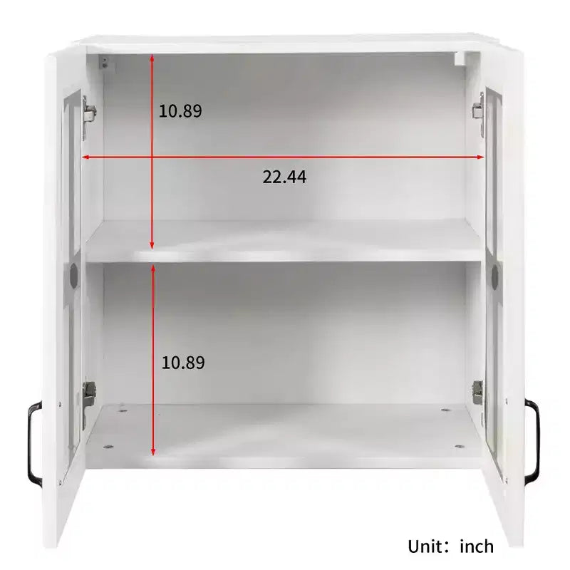 GDFStudio Joyce - Armoire murale moderne de 23,6 po avec 2 portes en verre