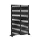 MAYEERTY Paravent classique à persiennes noires en PEHD, 72x47x16, Écran extérieur résistant aux intempéries 6 pièces