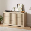 Modern Fluted Dresser for Bedroom, Wooden Chest of Drawers, Handleless Storage Organizer with Deep Clothes Drawers for Living Room & Hallway