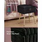 SONGMICS Tabouret de Coiffeuse avec Rangement, Tabouret de Maquillage, Repose-Pieds Ottoman, Pieds en Métal, Pieds Réglables