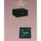 SONGMICS Tabouret de Coiffeuse avec Rangement, Tabouret de Maquillage, Repose-Pieds Ottoman, Pieds en Métal, Pieds Réglables