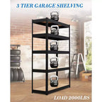 Étagères de garage robustes, étagères de rangement réglables à 3 niveaux, charge de 600 kg, étagères de rangement de garage réglables pour entrepôt, cellier, sous-sol