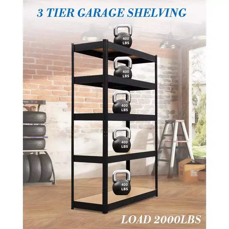 Étagères de garage robustes, étagères de rangement réglables à 3 niveaux, charge de 600 kg, étagères de rangement de garage réglables pour entrepôt, cellier, sous-sol