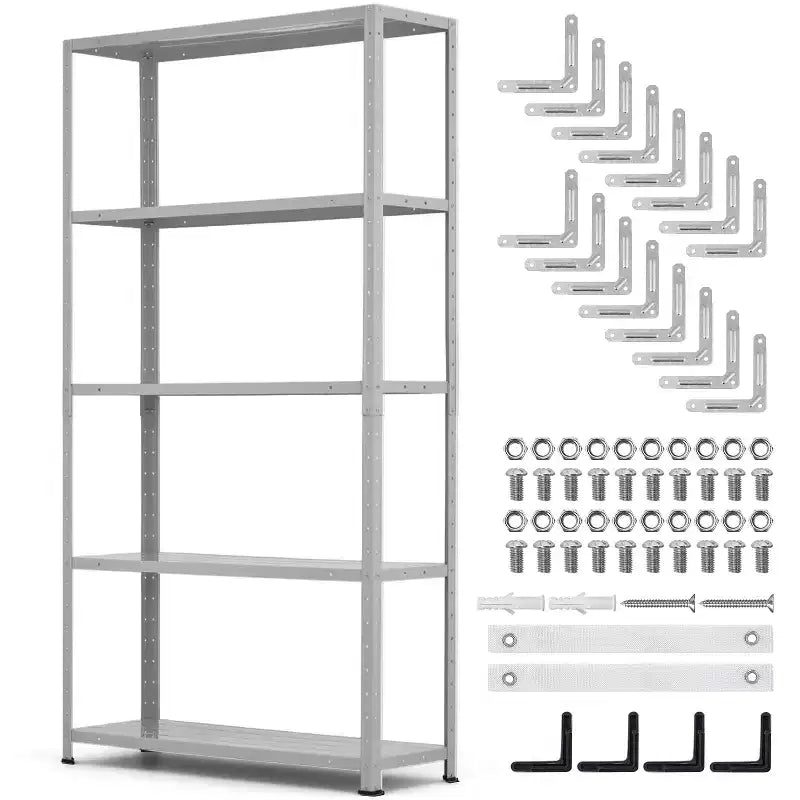 Étagères de garage robustes, capacité de 1134 kg, unité de rangement métallique à 5 niveaux, réglable pour garde-manger, cuisine, sous-sol, salle de bain, buanderie