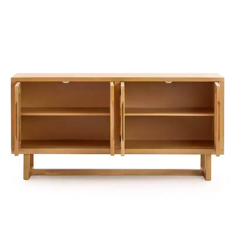 Buffet Christopher Knight Home Larkspur moderne à 4 portes en bois d'acacia et rotin