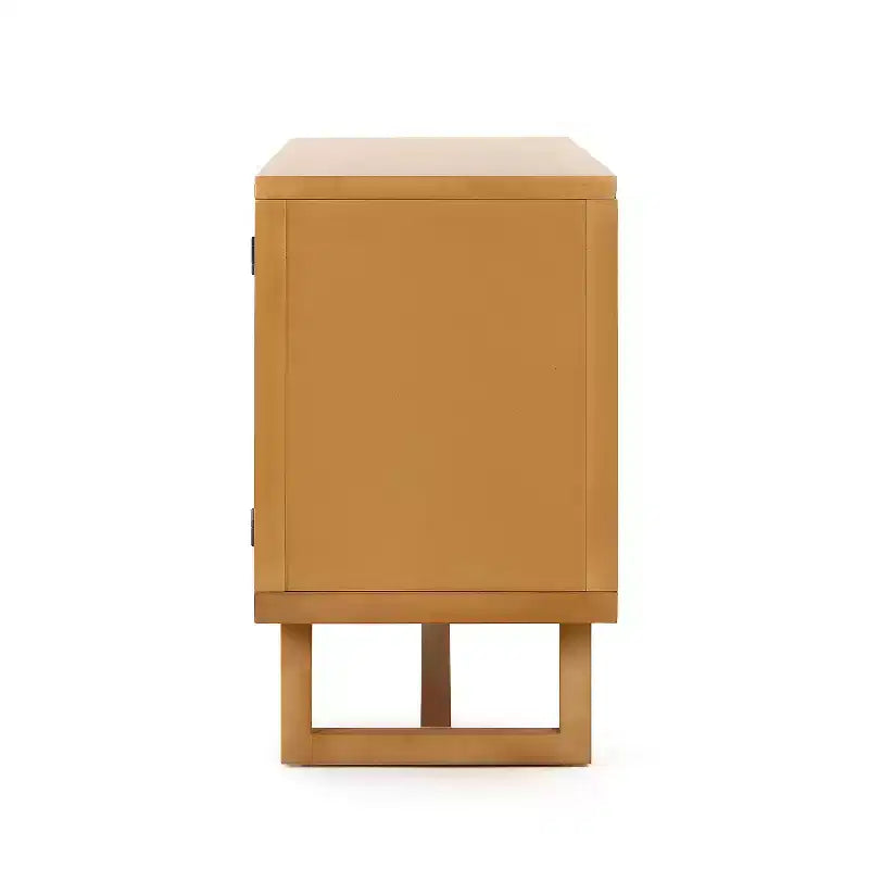 Buffet Christopher Knight Home Larkspur moderne à 4 portes en bois d'acacia et rotin