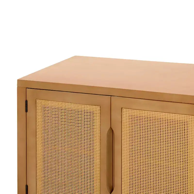 Buffet Christopher Knight Home Larkspur moderne à 4 portes en bois d'acacia et rotin