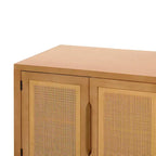 Buffet Christopher Knight Home Larkspur moderne à 4 portes en bois d'acacia et rotin
