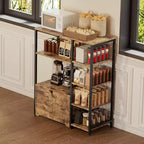 Mini-bar à café – Étagère d'angle autoportante à 32 étagères et buffet avec portes, meuble de rangement à cadre métallique pour cuisine, bureau