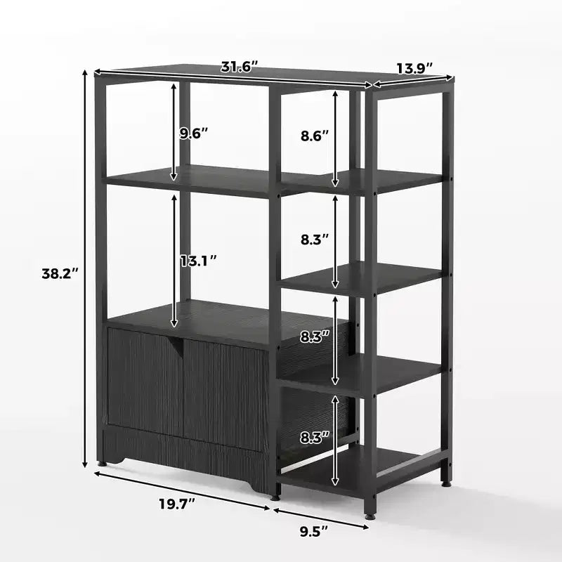 Mini-bar à café – Étagère d'angle autoportante à 32 étagères et buffet avec portes, meuble de rangement à cadre métallique pour cuisine, bureau