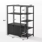 Mini-bar à café – Étagère d'angle autoportante à 32 étagères et buffet avec portes, meuble de rangement à cadre métallique pour cuisine, bureau