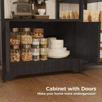 Mini-bar à café – Étagère d'angle autoportante à 32 étagères et buffet avec portes, meuble de rangement à cadre métallique pour cuisine, bureau