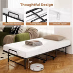 Lit pliant double Costway avec matelas de 5 pouces, matelas en mousse à mémoire de forme et cadre à lattes métalliques